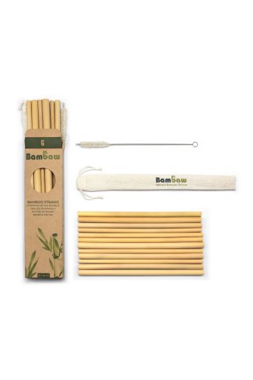 Taaskasutatavad ja biolagunevad bambusest joogikõrred pikad 12 tki