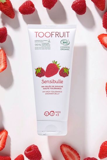 Looduslik vaarika ja maasika ekstraktiga seebivaba dušigeel lastele 3+ 200 ml