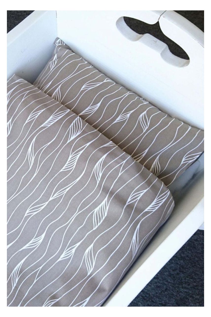 Orgaanilisest perkal puuvillasest voodipesukomplekt padjapüür ja tekikott Grey Twist Beebile